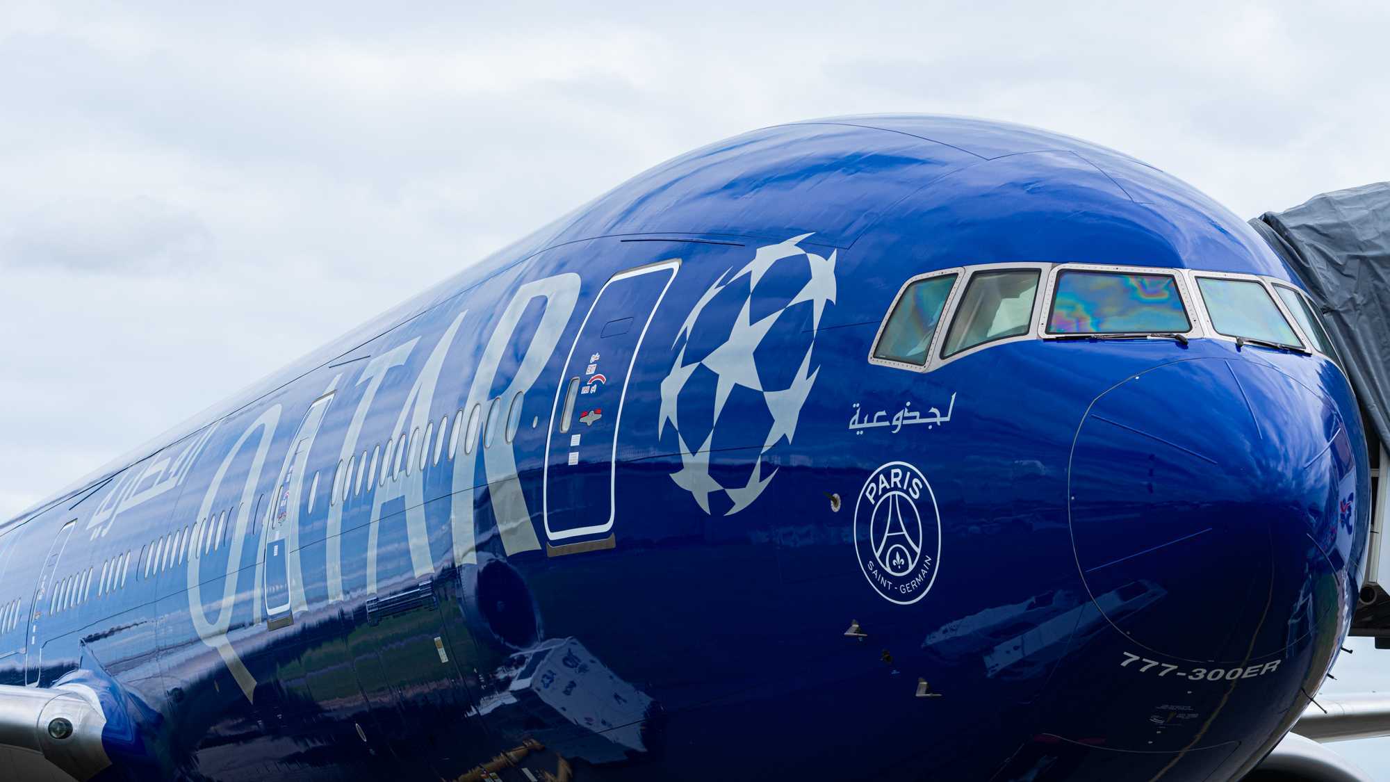 In Photos: Qatar's UEFA-themed Boeing 777-300ER